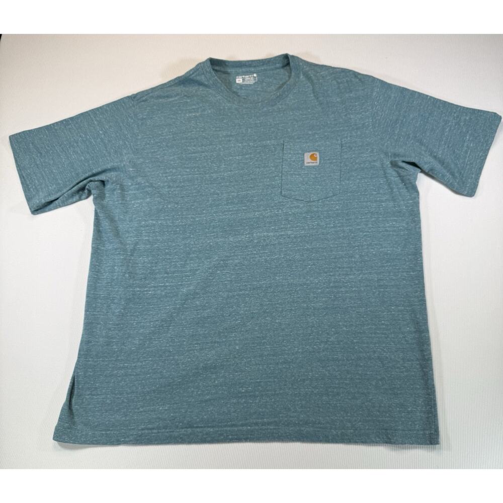Carhartt K87 Pocket T Shirt 2XL Loose Fit Teal Heather Workwear
